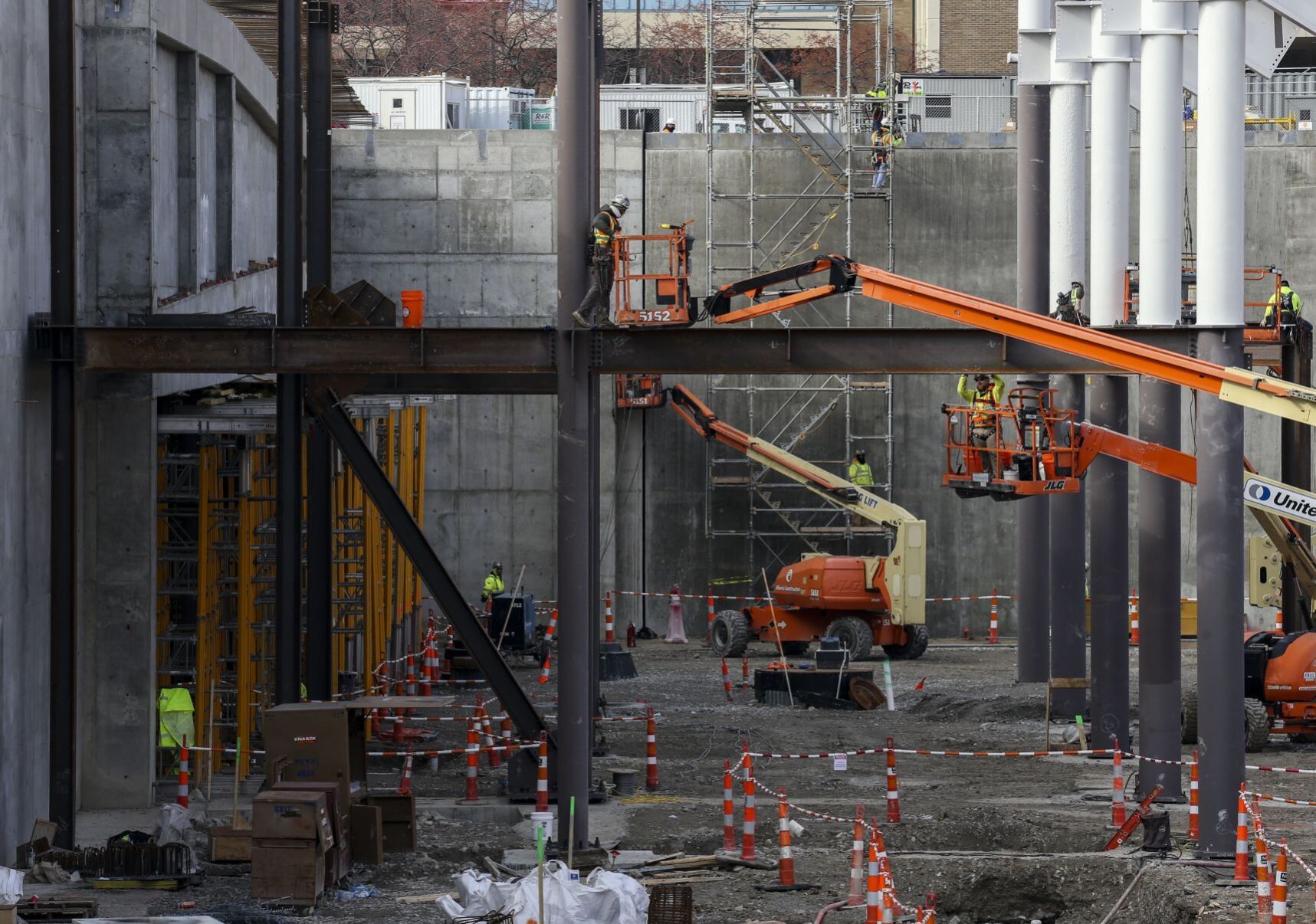 Beams going up on soccer stadium